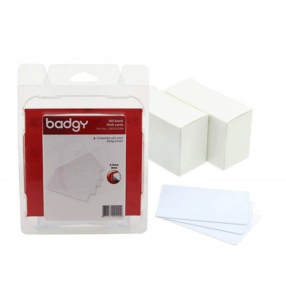 Evolis  PVC BLANK CARDS - WHITE - 30MIL - 0.76MM - 1 Pack of 100 Cards