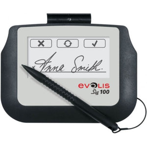 Evolis  Sig100 Signature Pad, Monochrome 4 Interactive LCD Signature Pad with Backlight, USB