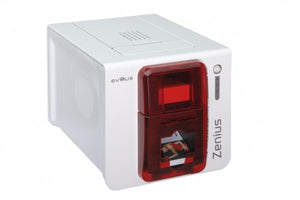 Evolis  Zenius Classic Fire Red Printer Without Option, USB Only, with Cardpresso XXS Lite Software Licence