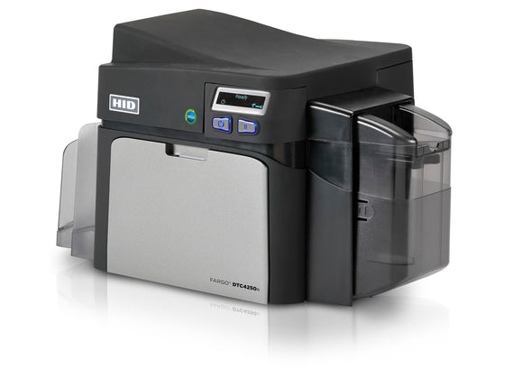 HID  DTC4250e Dual-Sided Printer with ISO Magnetic Stripe Encoder + HID Prox, ICLASS, MIFARE/DESFire, and Contact Smart Card Encoder (Omnikey Cardman 5121 and 5125)