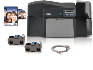 HID  Fargo Photo ID System: DTC4250e Dual-Sided Printer with AsureID Express Software, USB Cable, AsureID Express Software, High-End USB Digital Camera, EZ - Full-color Ribbon Cartridge (250 Images), 300 UltraCardTM PVC Cards, 1 Pack of Cleaning Rollers