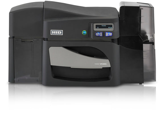 HID  DTC4500e Single-Sided Printer with Dual-Input Card Hopper, USB and Ethernet  Printer with Three Year Printer Warranty - WITHOUT Locking Hoppers + HID Prox, ICLASS (SE), MIFARE/DESFire, and Seos Smart Card Encoder (OMNIKEY 5127  USB ONLY)